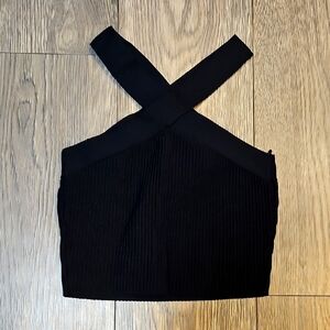 Black Women's Cross-Strap Top